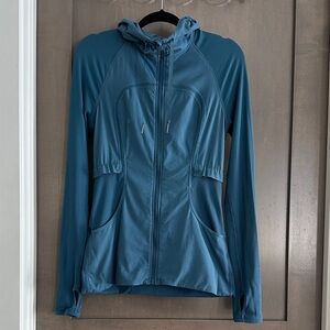 Lululemon Teal Blue Reversible Dance Studio Jacket Rib Sleeve Size 8